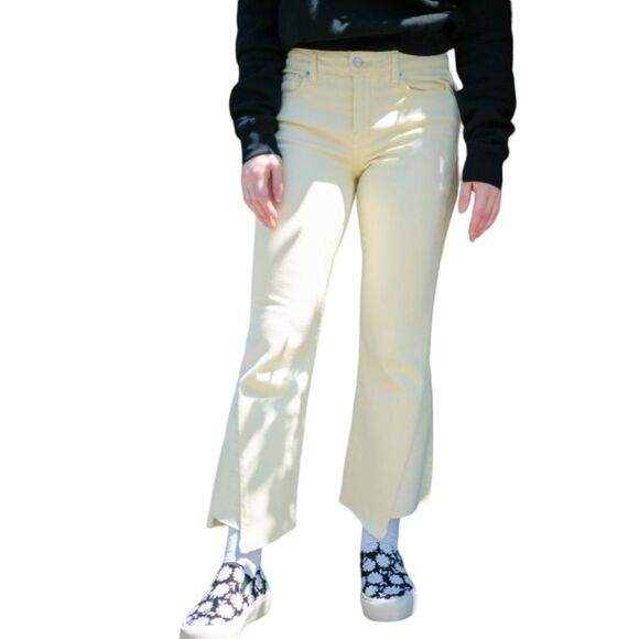 Etica Nwot Micki crop flare denim jeans mellow yellow size 24 - Picture 1 of 7